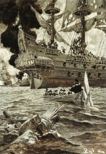Ein Geschäftsvorgang: Der Admiral kam in seinem Staatsboot