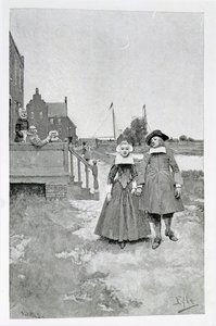 Entlang des Kanals im alten Manhattan, Illustration aus 