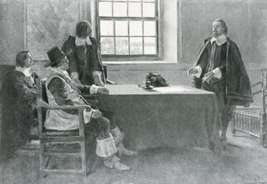 Sir William Berkeley ergibt sich den Kommissaren des Commonwealth, Illustration aus 