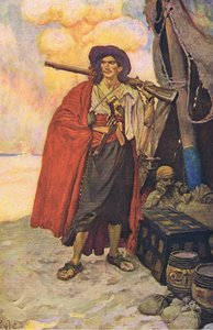 Der Freibeuter war ein malerischer Kerl, aus Howard Pyles Buch der Piraten, veröffentlicht von Harper & Bros, 1921 von Howard Pyle