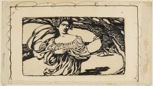 Frau und Baum (Illustration für Horaz) von Howard Pyle