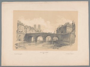 Ansicht der Pont Saint-Michel in Paris (Fragmenten van landschappen)