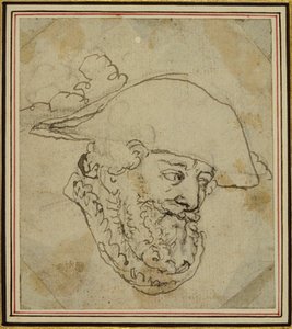 Kopf eines Mannes von Hubert Francois Gravelot
