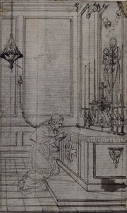 Studie für Vignette in Abbé Dinouarts "Vie du Venerable don Juan de Palafox", S. 256 von Hubert Francois Gravelot