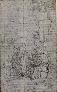 Studie für Vignette in Abbé Dinouarts "Vie du Venerable don Juan de Palafox", S. 391 von Hubert Francois Gravelot