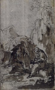 Studie für Vignette in Abbé Dinouarts "Vie du Venerable don Juan de Palafox", S. 391 von Hubert Francois Gravelot