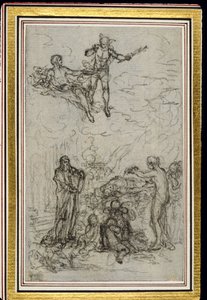 Studie für Vignette in Fontenelles (zugeschrieben) "Les Amours de Mirtil", Canto VI