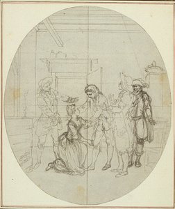 Studie für eine nie veröffentlichte zweite Ausgabe von Colles "La Partie de Chasse de Henri IV", Akt III, Szene 11