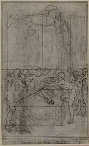 Studie für eine Illustration in Tacitus "Tibère, ou Les Six Premiers Livres des Annales", Buch VI, Bd. 3, 1. Studie