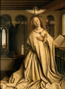Detail der Verkündigung der Jungfrau, vom äußeren rechten Flügel des Genter Altars von Hubert & Jan van (1390 1441) Eyck