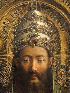 Detail von Gott dem Vater, zentrale Tafel des Genter Altars (Detail)