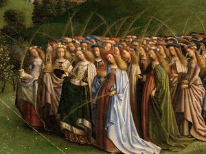 Die Anbetung des mystischen Lammes, vom Genter Altar, (Detail)