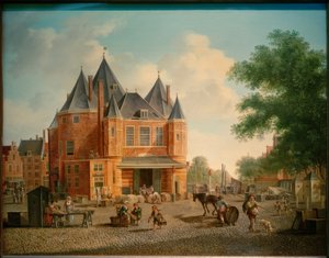 Die Antoniuswaage auf dem Nieuwmarkt in Amsterdam von Hubert Pieter Schouten