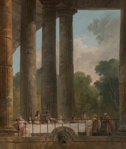 Ein Bankett in den Ruinen eines Tempels von Hubert Robert