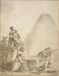 Ein römisches Capriccio mit der Pyramide des Gaius Cestius