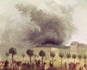 Feuer im Opernhaus des Palais-Royal im Jahr 1781 von Hubert Robert