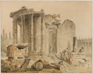 Der Tempel der tiburtinischen Sibylle: Erinnerung an den Sibyllentempel in Tivoli von Hubert Robert
