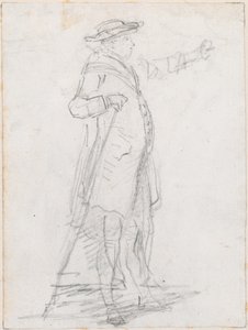 Mann mit Spazierstock, im Profil gesehen [recto] von Hubert Robert