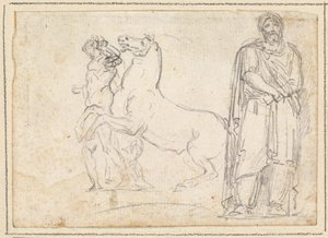 Einer der "Dioskuren" und ein barbarischer Gefangener von Hubert Robert
