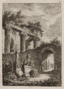 Tafel Drei aus Abende in Rom von Hubert Robert