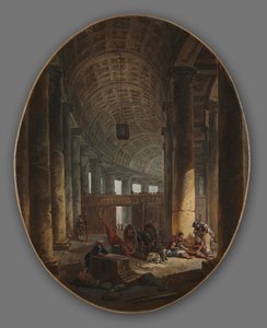 Die Kolonnade von St. Peter, Rom, während des Konklaves, ca. 1769