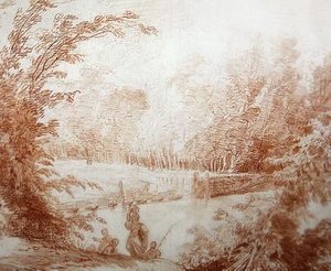 Der Garten des Landhauses von Claude-Henri Watelet in Le Moulin-Joli