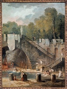 Die Wäsche. 18. Jahrhundert von Hubert Robert
