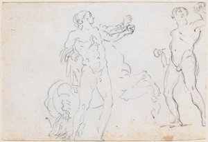 Zwei Studien der Statue von Alexander und Bucephalus von Hubert Robert