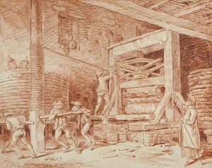 Weinpresse, ca. 1759 von Hubert Robert