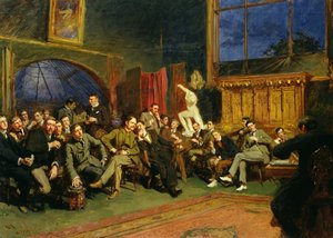 Abend im Atelier mit meinen Schülern, 1886 von Hubert von Herkomer