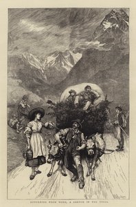 Rückkehr von der Arbeit, eine Skizze in Tirol