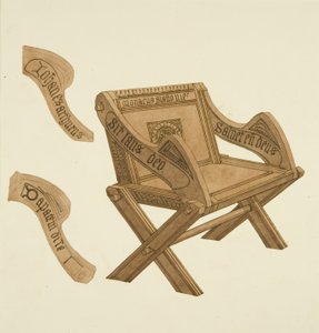 Alter Stuhl aus der Abtei von Glastonbury, 1822
