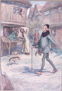 Hält er nicht den Kopf hoch, als ob? Und stolz in seinem Gang?, Illustration aus Die lustigen Weiber von Windsor, 1910