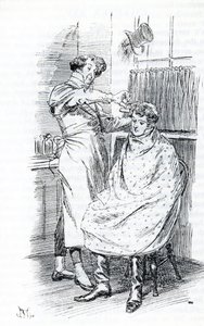 Franz Churchill lässt sich die Haare schneiden von Hugh Thomson