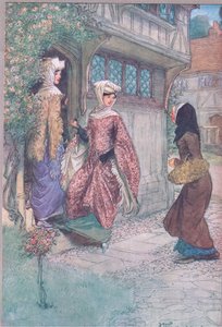 Komm mit uns und sieh, Illustration aus Die lustigen Weiber von Windsor, 1910 von Hugh Thomson