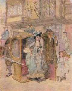 Vorläufige Skizze für Illustration zu Die Schule der Skandale, um 1917 von Hugh Thomson