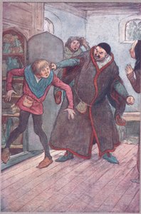Schurke! Larron! (Zieht Simple heraus), Illustration aus Die lustigen Weiber von Windsor, 1910