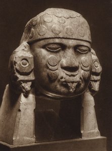 Mexiko: Dioritkopf der Göttin Coyolxauhqui, Nationalmuseum von Hugo Brehme