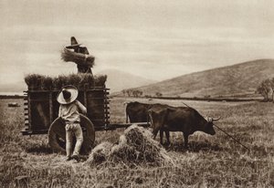 Mexiko: Bauern bei der Weizenernte von Hugo Brehme