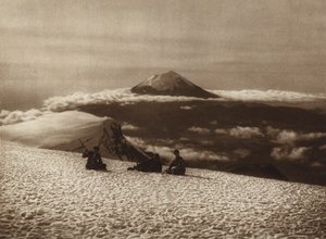 Mexiko: Iztaccihuatl mit Blick auf den Popocatepetl von Hugo Brehme