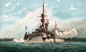S.M. Küstenpanzerschiff Odin im Salut von Hugo Graf