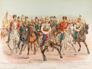 Reiterporträt von Nikolaus II. von Russland von Hugo Karlovich Bakmanson