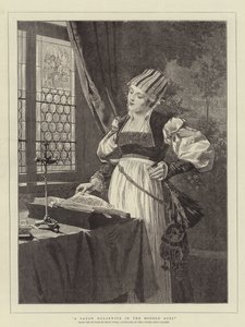 Eine sächsische Hausfrau im Mittelalter von Hugo Vogel
