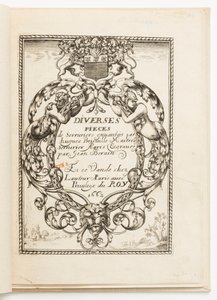 Titelseite, aus Diverses pièces de serruriers (Verschiedene Designs für Schlosser) von Hugues Brisville