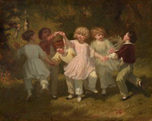 Kinder spielen in einem Park, um 1860 von Hugues Merle