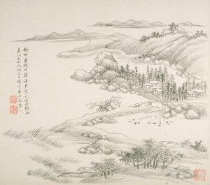 Album nach alten Meistern und Gedichten (Album (10 Blätter), Tinte auf Papier) von Hui Wang