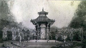 Entwurf für eine Voliere und Pergola im chinesischen Stil von Humphry Repton