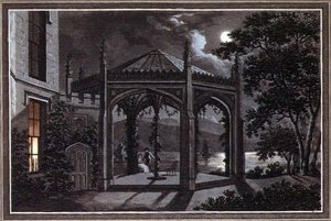 Pavillon und Gewächshaus für ein gotisches Herrenhaus, aus 