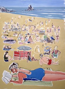 Badende, Broadhaven Beach, Dyfed, 1995 von Huw S. Parsons
