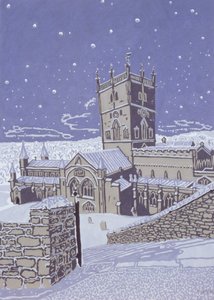 St. Davids Kathedrale im Schnee, 1996 von Huw S. Parsons